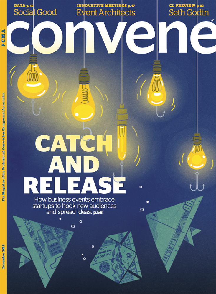 Dollar bill fish attracted to idea lightbulbs attached to fishing hooks